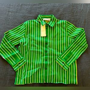 Green striped Marni unisex button-up! New season! Size 50/Medium
